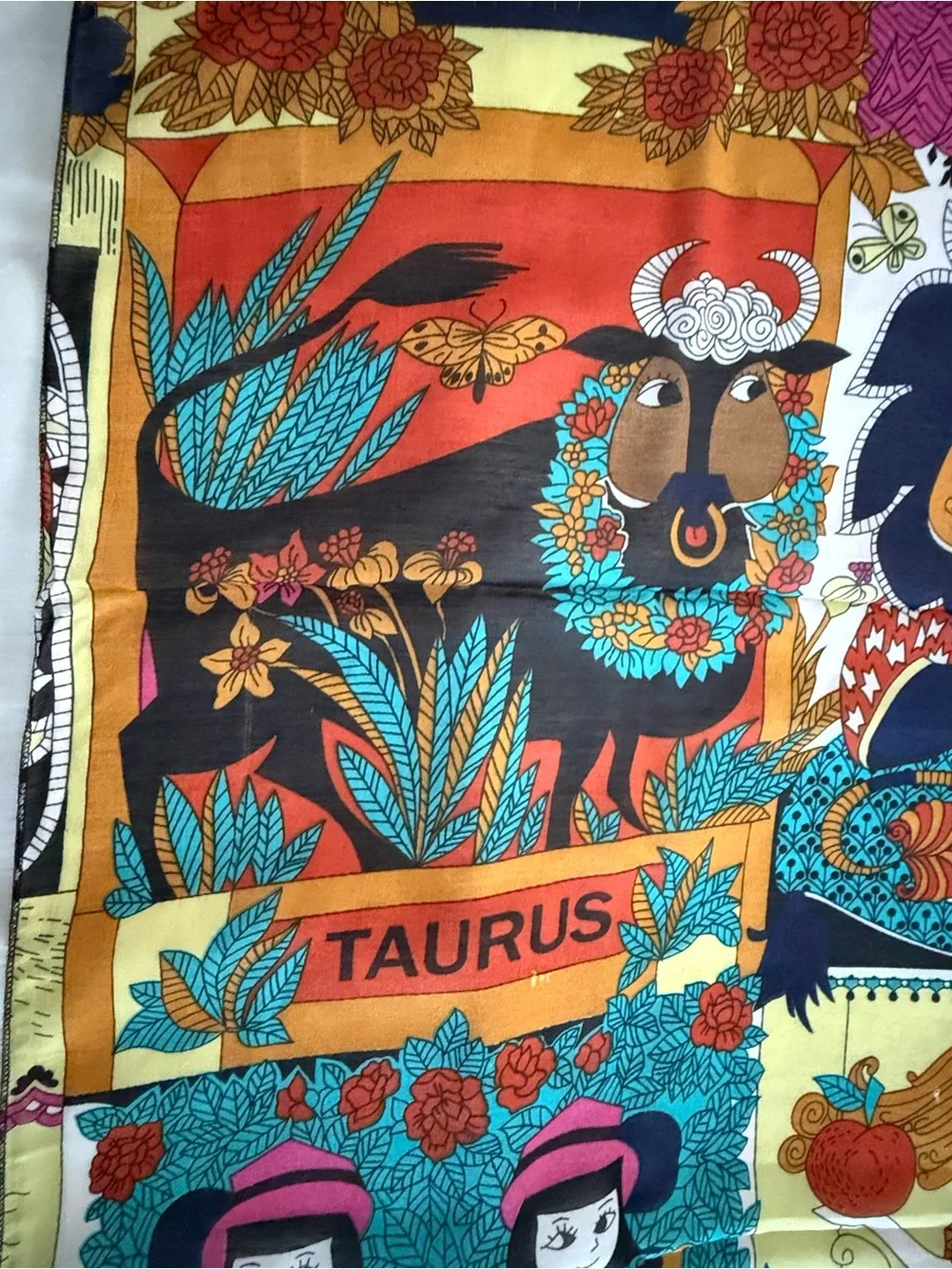 Raj Multicolor Zodiac Patchwork Tapestry